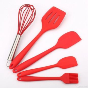 Food Grade Silicone Rubber Spatula Set for Baking, Cooking, and Mixing