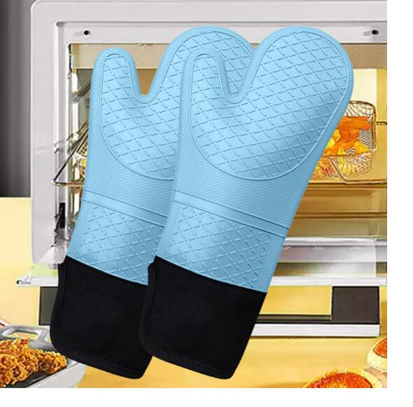 Hand Painted Heart Print Oven Mitts Heat Resistant Non-Slip Oven Glove  Silicone Kitchen Oven Mitts for Cooking BBQ Grilling Baking